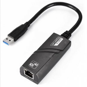 Сетевой адаптер Gigabit Ethernet USB 3.0 к RJ45 - Чёрный