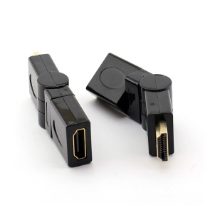 Переходник штекер HDMI - гнездо HDMI угловой, поворотный