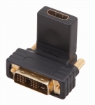 Переходник штекер DVI-D - гнездо HDMI угловой, поворотный 17-6812
