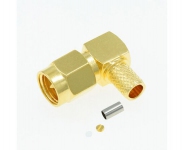 ВЧ-разъём SMA(male) угловой обжимной под кабель RG-58