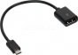 DATA кабель OTG micro USB на USB шнур 0.15 м черный